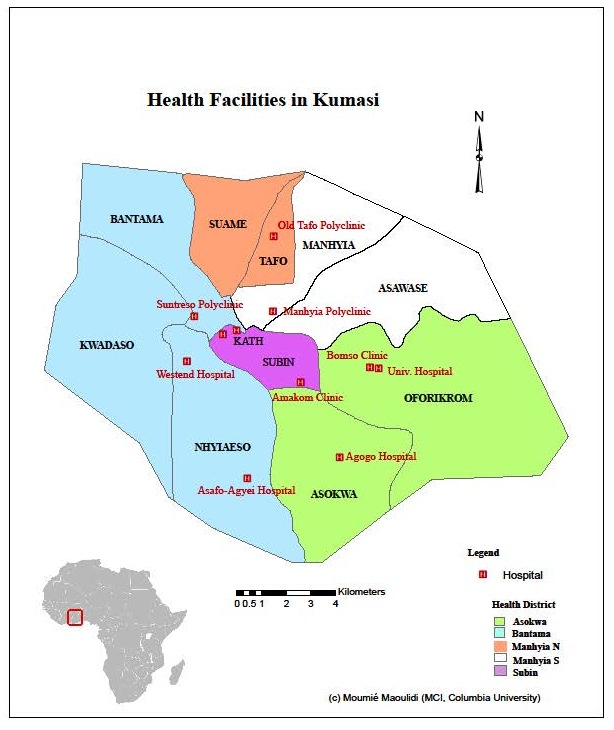 Map Of Kumasi Metropolitan Area Kumasi Maps - Millennium Cities Initiative